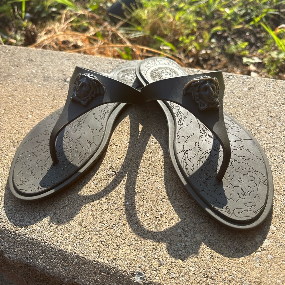 Authentic Versace Medusa Thong Sandals